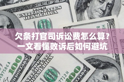 北京欠条打官司诉讼费怎么算？一文看懂败诉后如何避坑
